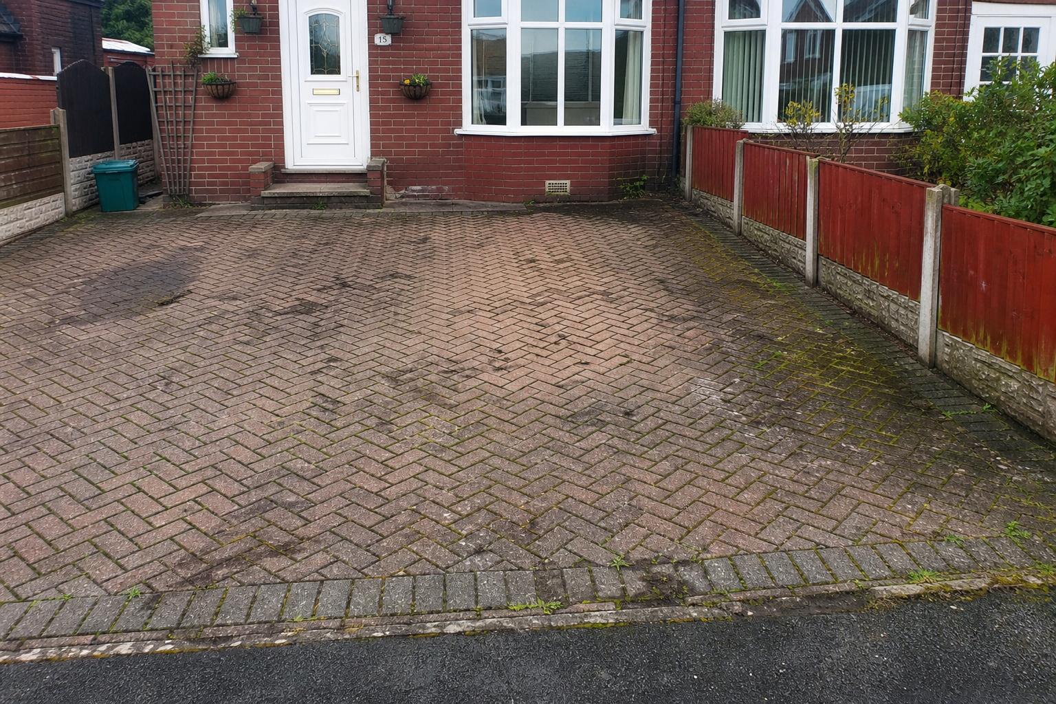Block paving driveway — Preston – before